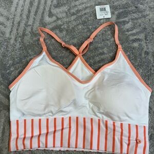 Kari Traa White Bralette with Coral Stripes